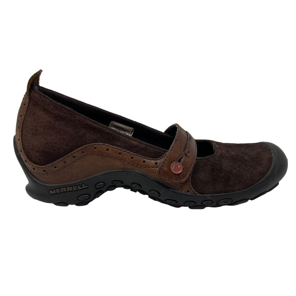 Merrell Suede Plaza Bandeau Espresso Mary Jane Slip On Shoe Casual Brown - 7.5